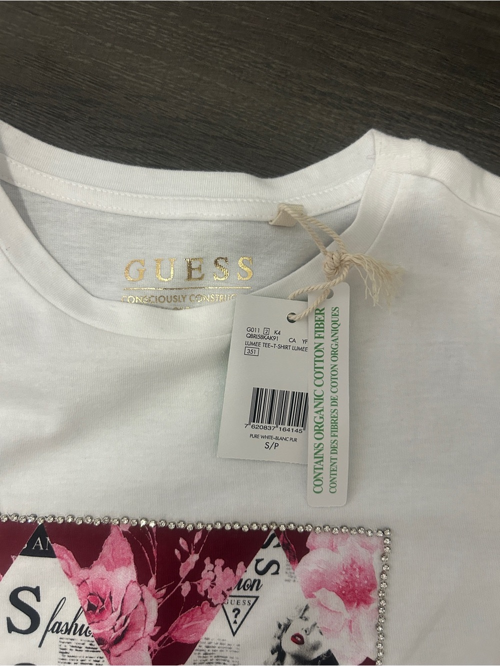 GUESS Rhinestone Logo Tee - Picture 6 of 6